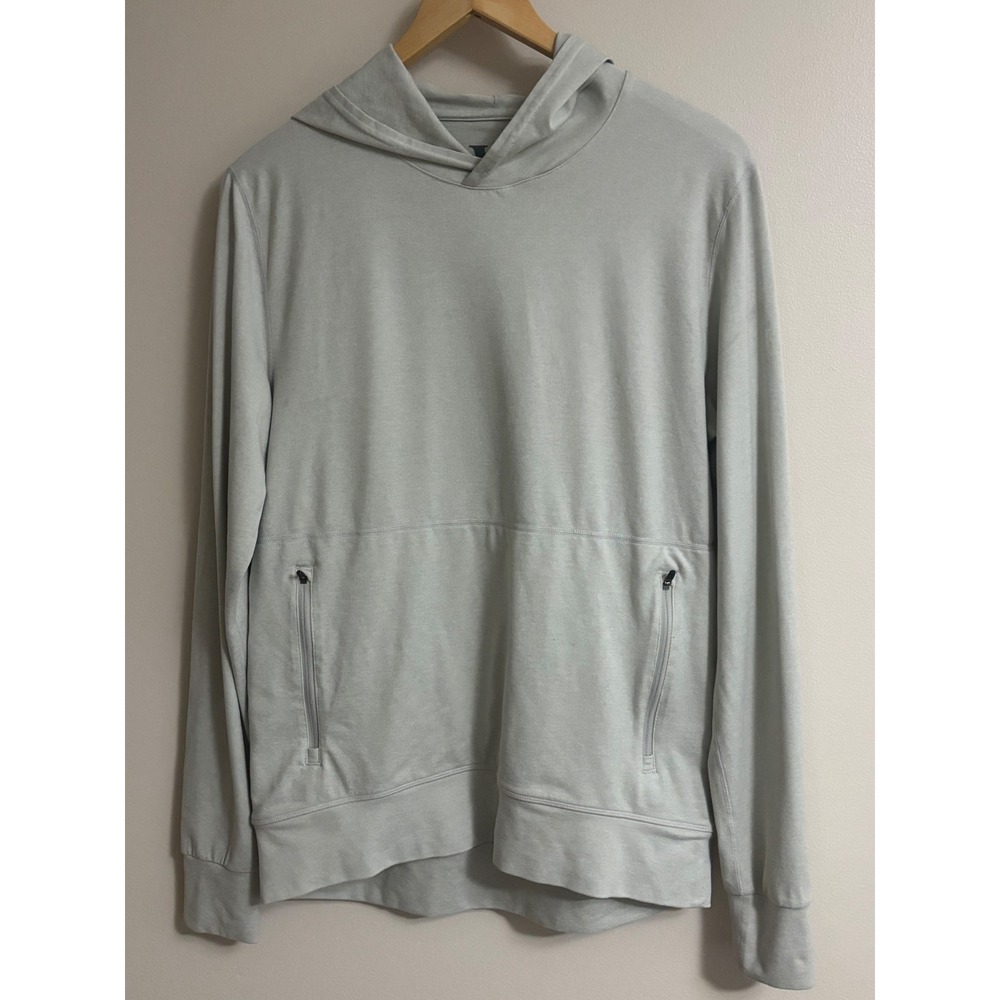 Vuori Ponto Performance Hoodie Mens Small Light Grey DreamKnit Zip Pockets V222